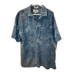 Men's Island Shores 100% Washable Silk Short Sleeve Button Up Shirt - Size XL